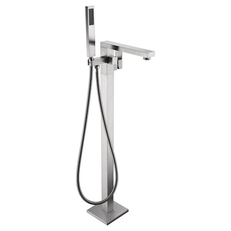 Anzzi Khone 2-Handle Claw Foot Tub Faucet with Hand Shower in Brushed Nickel FS-AZ0037BN